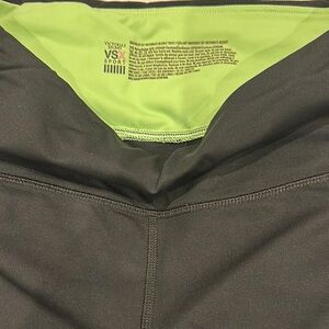 Victoria's Secret Sport Black Leggings with Lime Accents